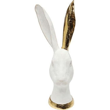 Kare Design Deko Objekt Bunny Weiß/Gold, Deko Objekt, Hasenmotiv, Porzellanoptik, Accessoire, Wohnzimmer, Deko für Regale oder Sideboards, Deko Skulptur, Dekoration, 30x12x11 cm (H/B/T) im Sale